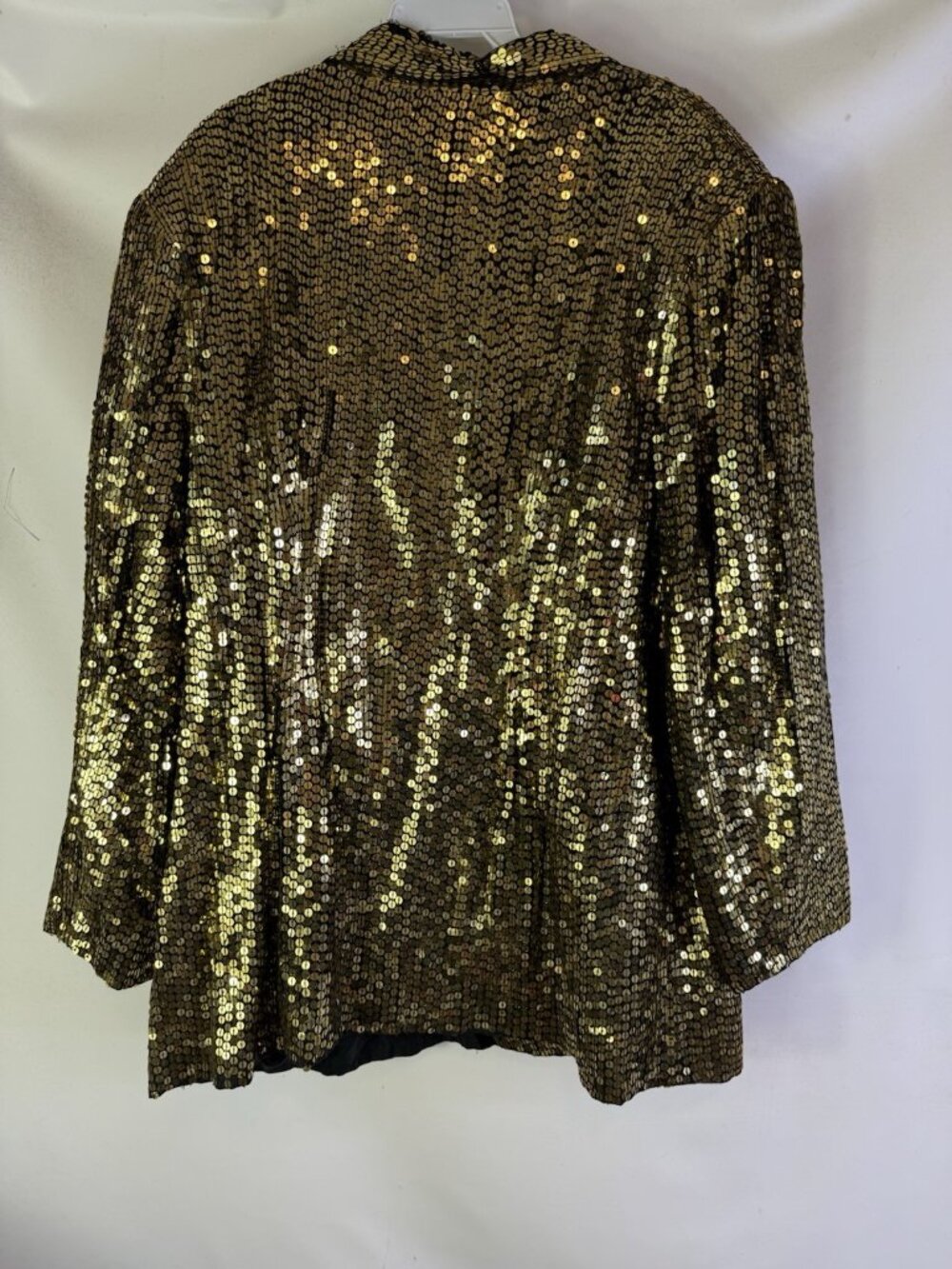 Vintage 80s Disco Gatsby Embellished Blazer Jacket Gold Silk Baggy - Picture 7 of 13